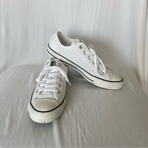 CONVERSE ALL STAR PERFORATED CANVAS OX WHITE-Size 10